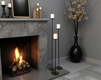 Set Di 2 Portacandele In Metallo Nero – Candelabro Bifacciale Moderno 8,2 X 7,5 Cm – Per Centrotavola, Matrimoni E Decorazione Casa - 3