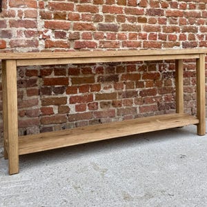 Handmade Long Rustic Console Table – Reclaimed Oak Entryway Furniture ...