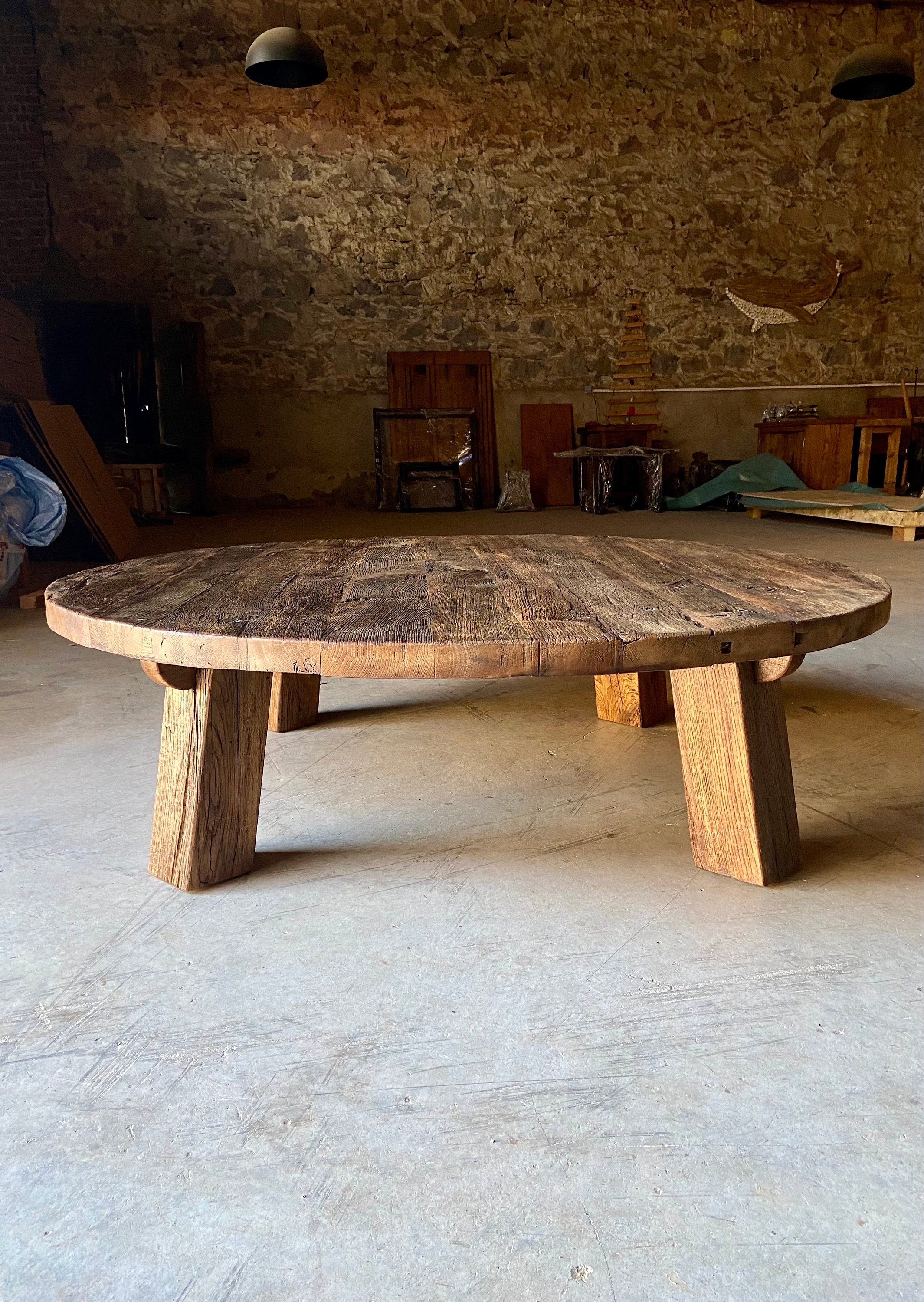 Vassoio Rotondo Boho Con Ghirlanda Di Perline In Legno | Decorazione Rustica Per Tavolo, Salotto O Cucina | Regalo Originale Per La Casa (Diametro 33 Cm) - 4