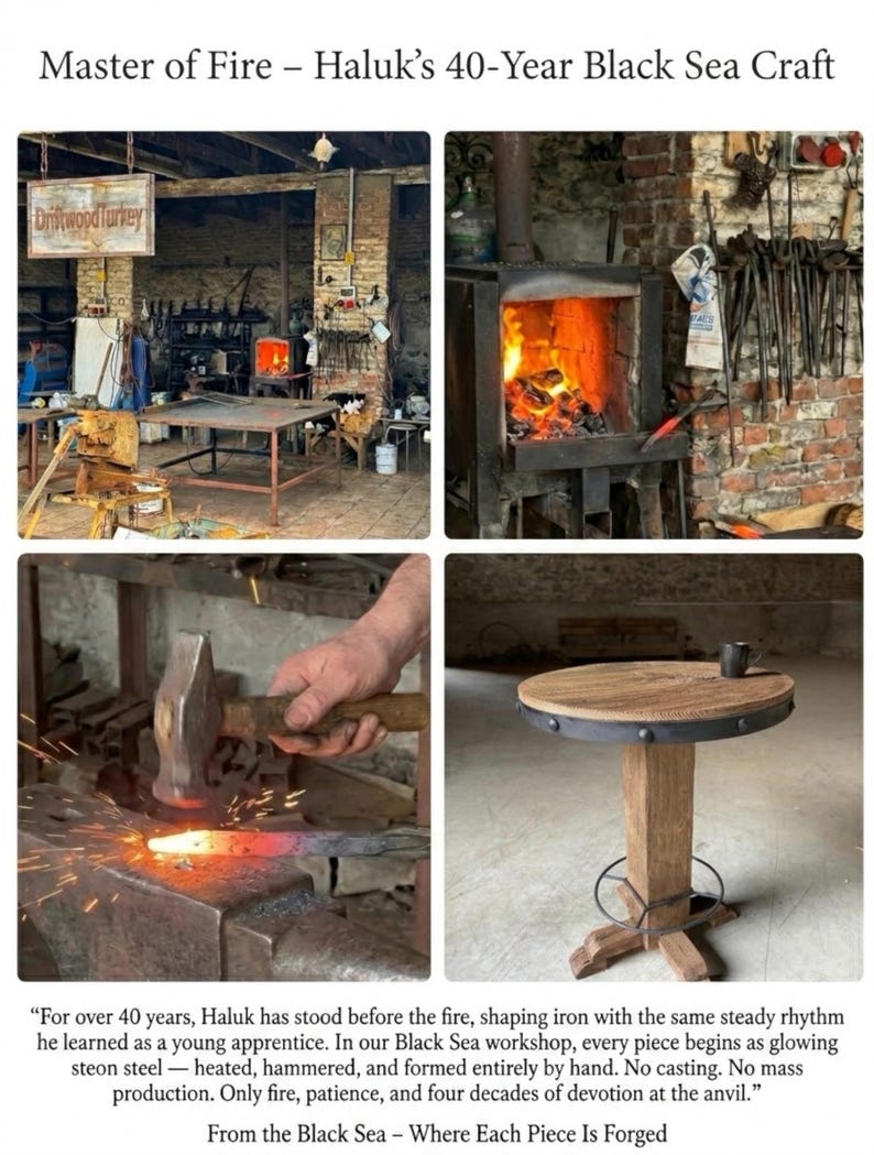 Round Reclaimed Wood Pub Table – Rustic Bar Height Table for Farmhouse & Bistro Spaces image 6