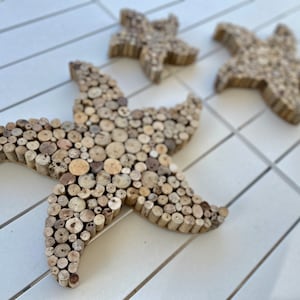 Driftwood Starfish Wall Decor Set– Handmade Coastal Beach House Art - Etsy