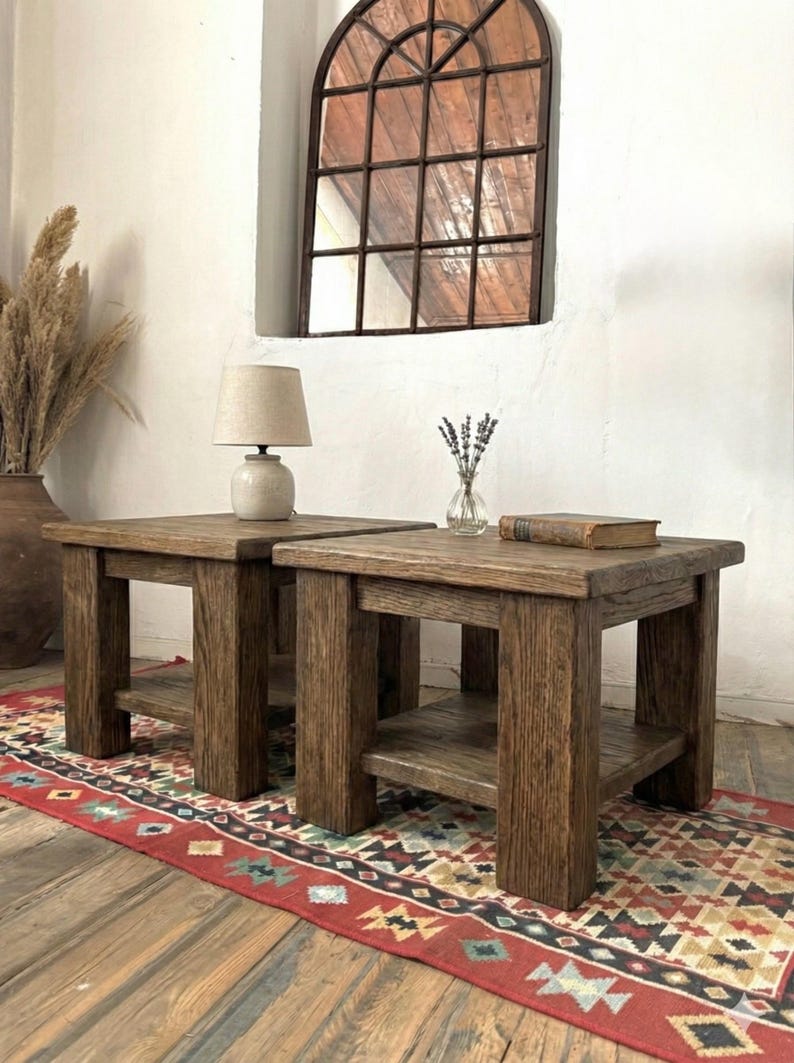 Reclaimed Oak Wood Narrow Console Table: Rustic Entryway Furniture image 18