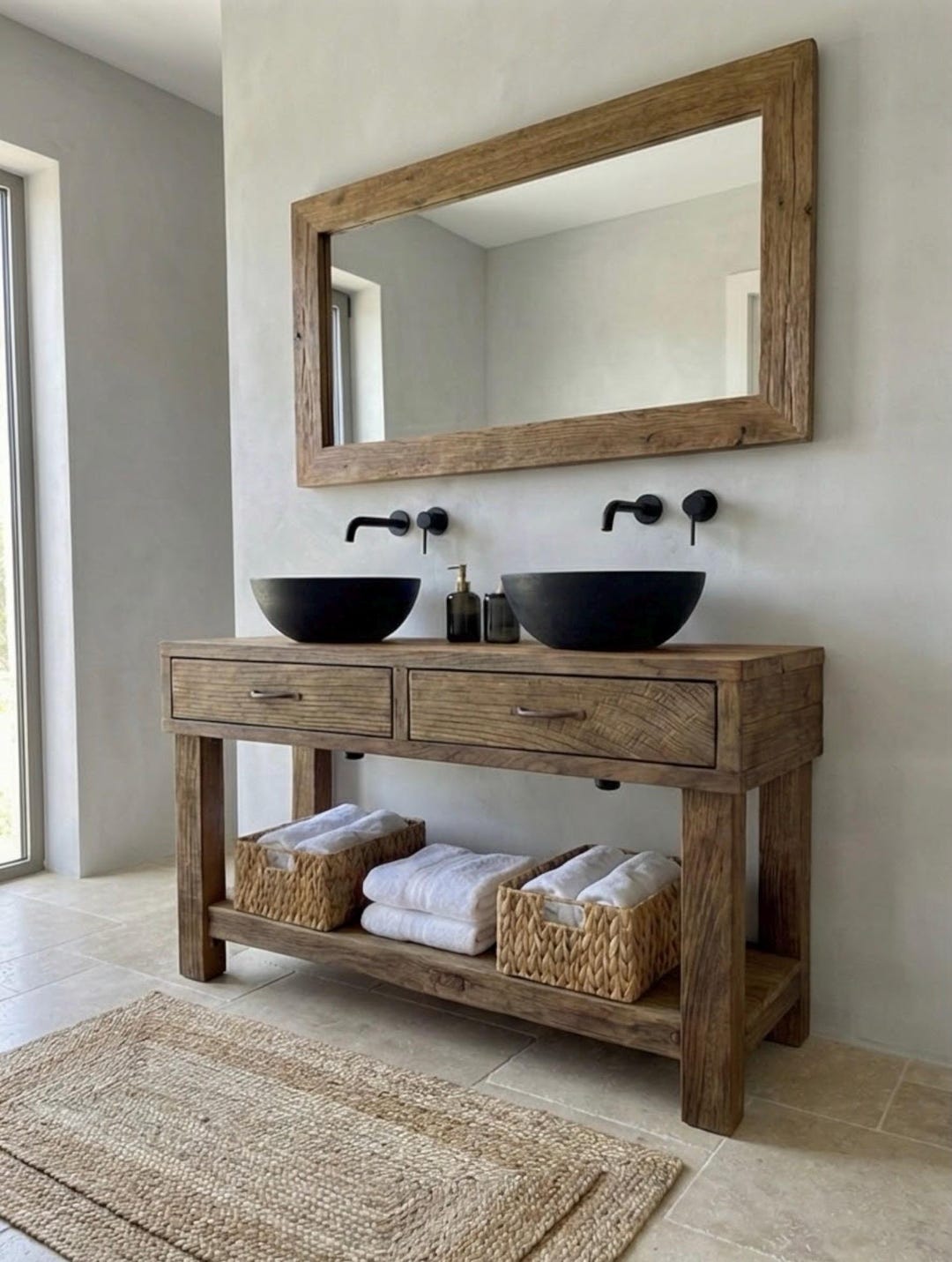 Reclaimed Wood Double Sink Bathroom V...