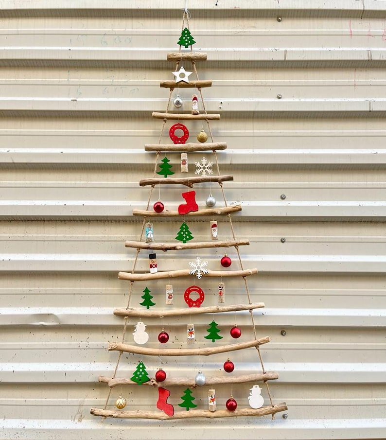 Large Driftwood Christmas Tree Wall Hanging Wooden Xmas Tree Etsy