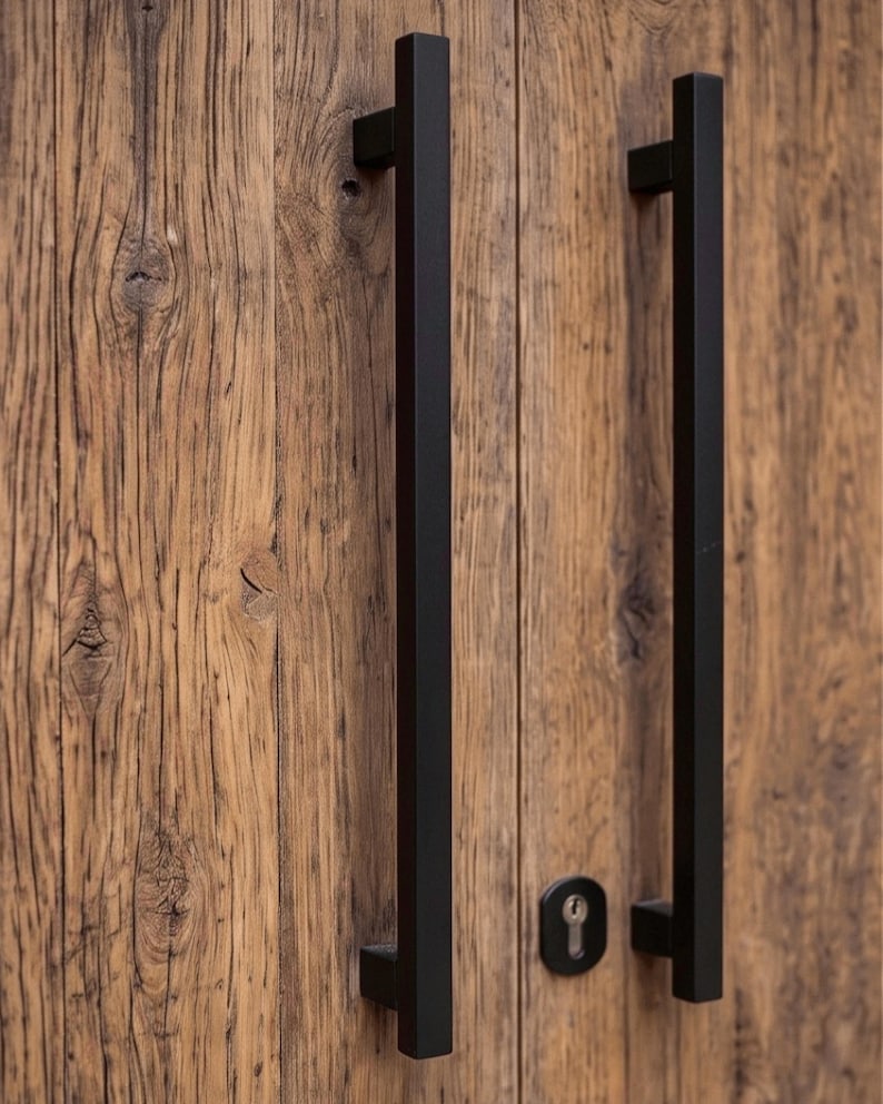 Mediterranean Double Front Door with Frame, Reclaimed Chestnut Wood Entry Door Set image 10