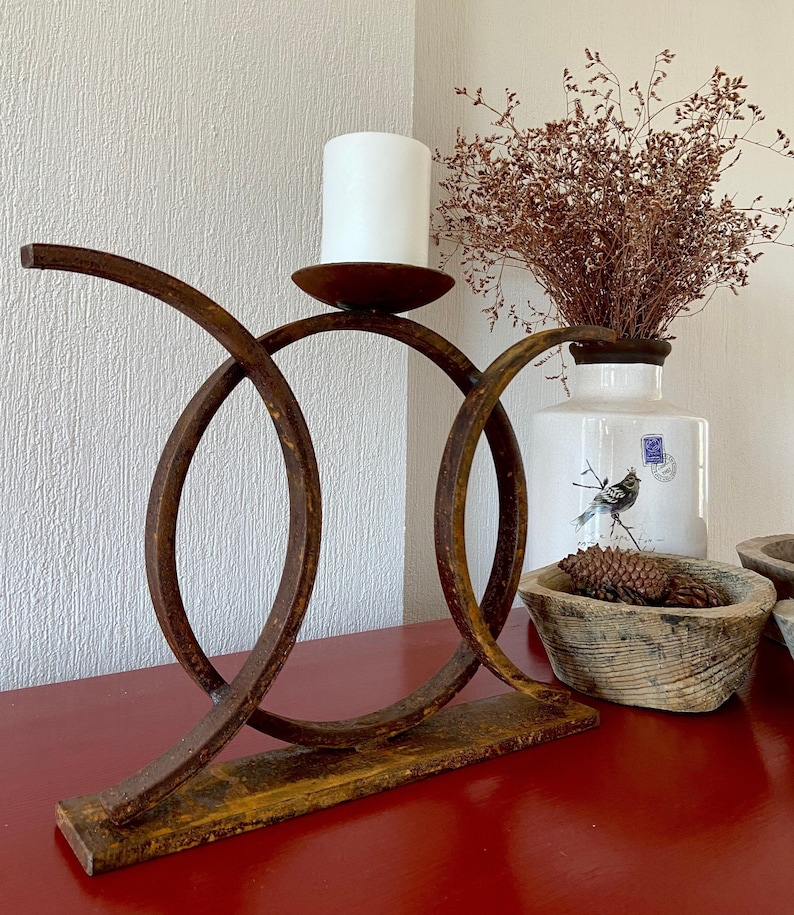 Iron Candle Holder Vintage Metal Home Decor Unique Candle Etsy