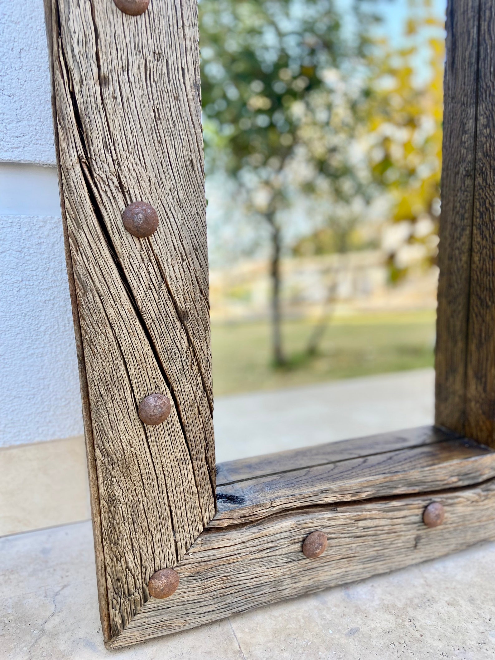 Wood Frame Mirror Oak Wall Decor Rustic Rustic Floor Mirror Etsy