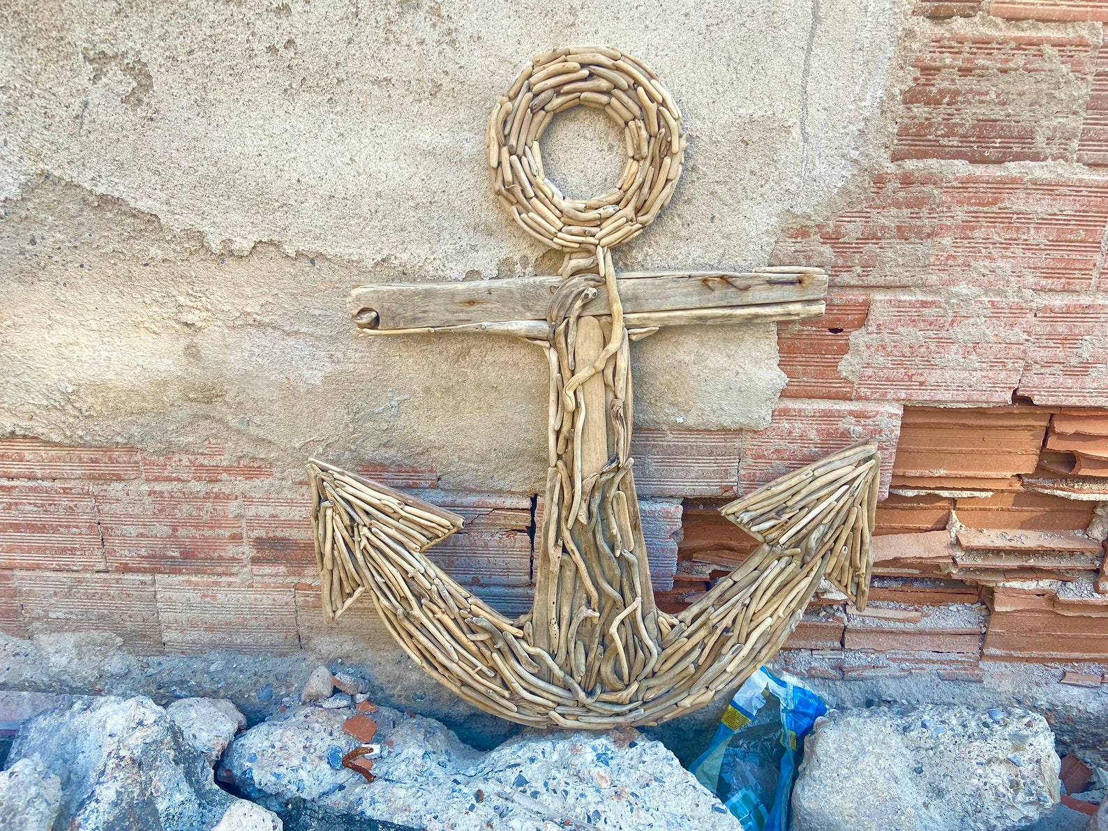 Driftwood Anchor Large Wall Art Wood Driftwood Wall Art Beach Etsy
