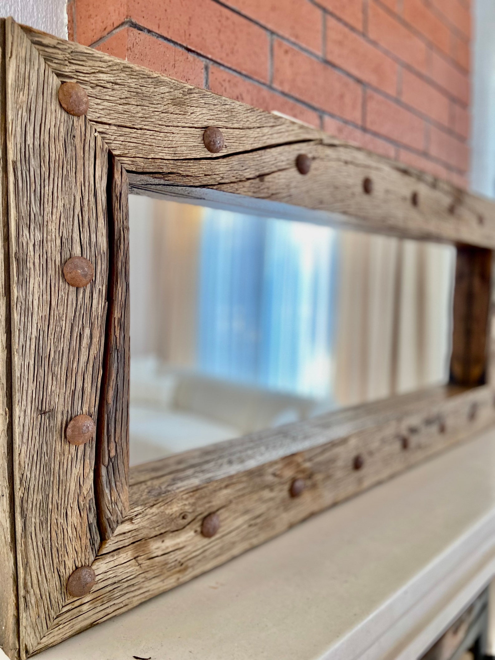 Wood Frame Mirror Oak Wall Decor Rustic Rustic Floor Mirror Etsy