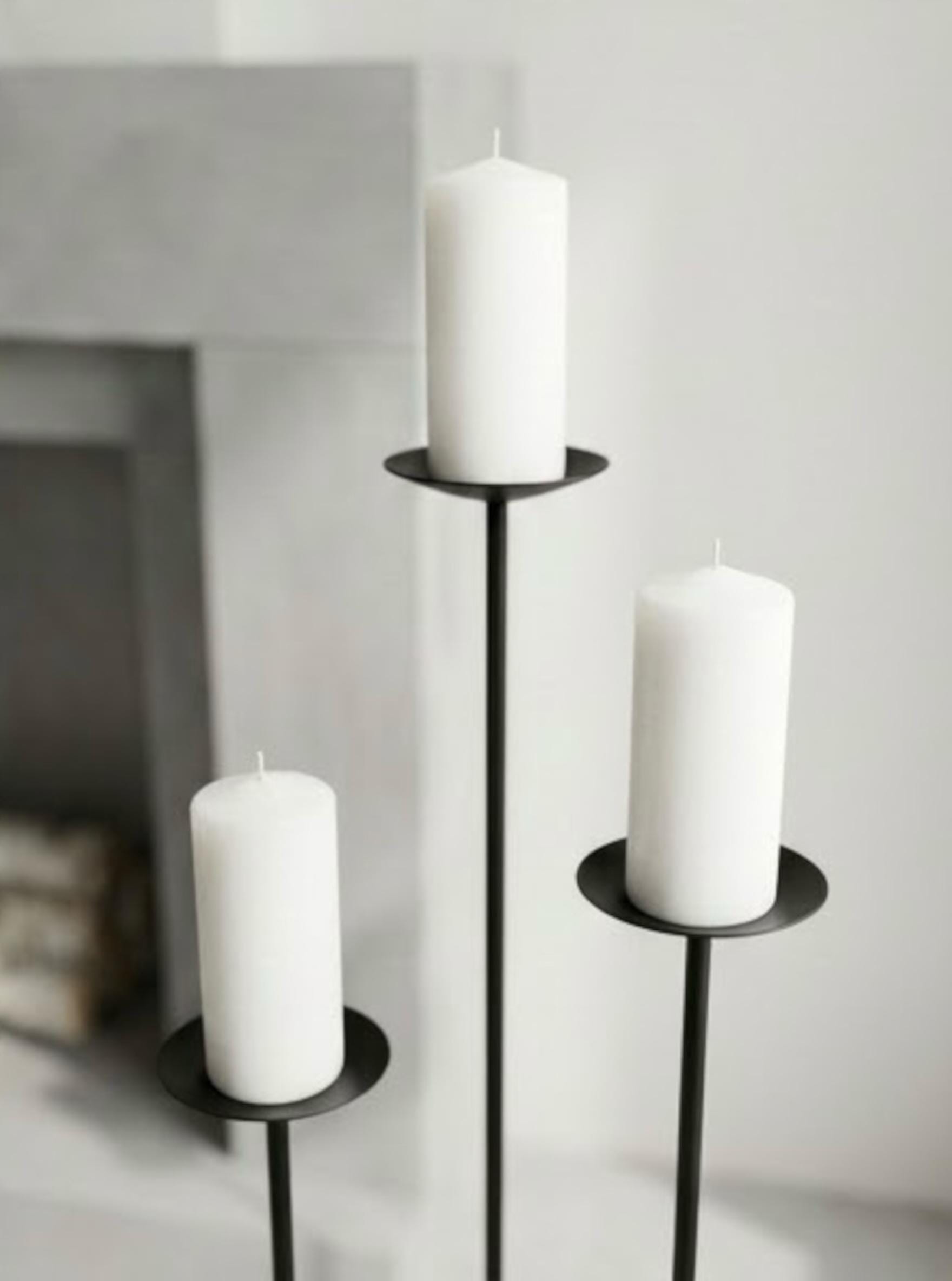 Set Di 6 Portacandele Neri Opachi, Adatti Per Candele E