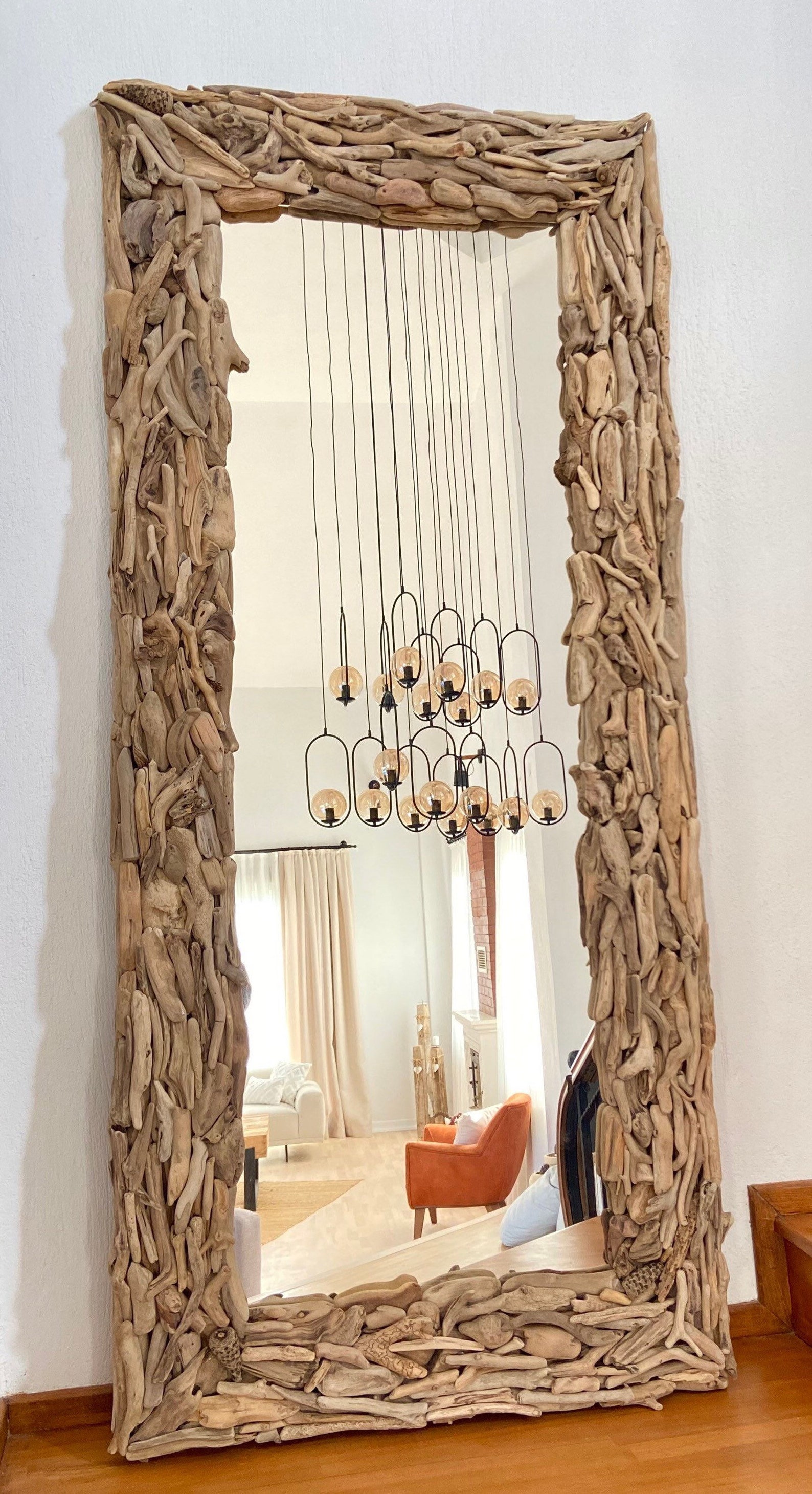 Oversized Floor Mirror Tall Narrow Mirror Full Length, Driftwood Floor ...