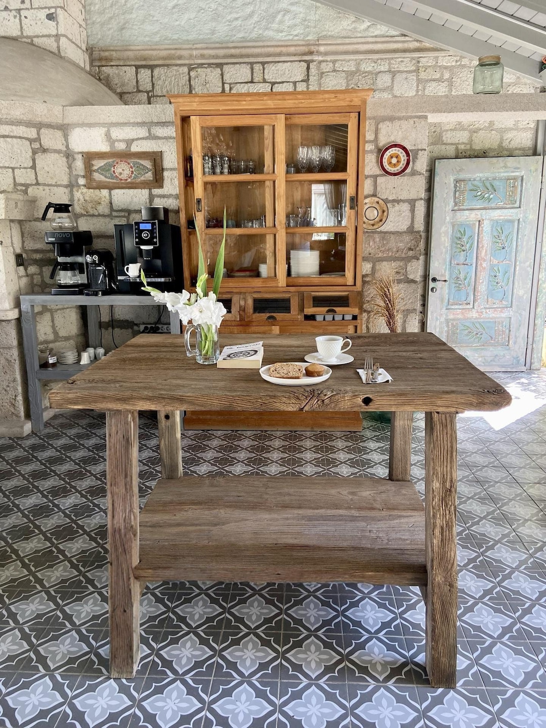 Kitchen counter height table with storage sale