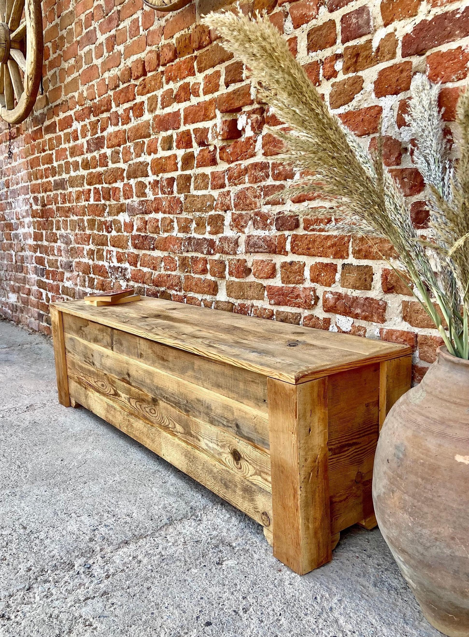 Bench with storage wood discount