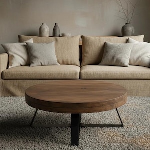 Couchtisch aus wiederverwerteter Eiche - handgefertigte architektonische organische moderne Form Bild 13