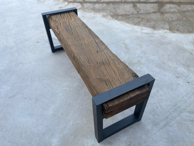 Reclaimed Wood Entry Bench, Reclaimed Farmhouse Furniture, Outdoor Furniture For Patio Bench, Rustic Bench for Entryway image 3