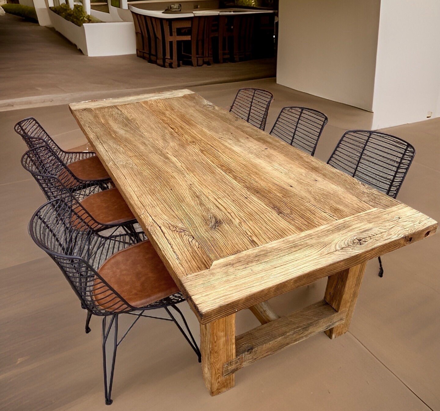 特別オファー Dining Wood Rustic Table Dining Farmhouse Rustic Reclaimed, ダイニングテーブル