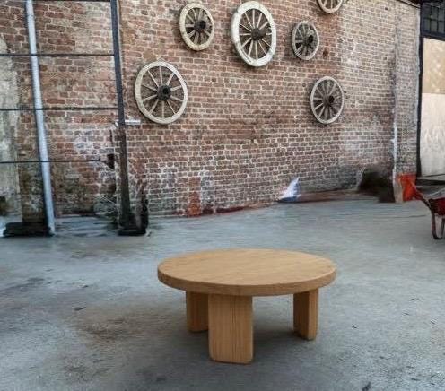 Modern Organic Oak Coffee Table – Solid Wood Round Table, Timeless ...