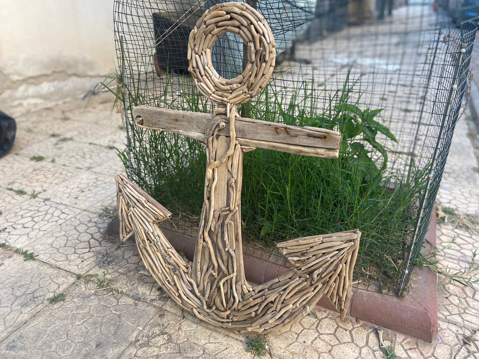 Driftwood Anchor Large Wall Art Wood Driftwood Wall Art Beach Etsy