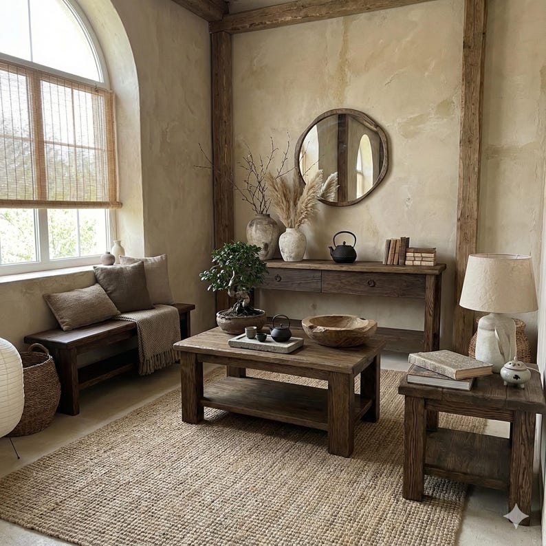 Reclaimed Oak Wood Narrow Console Table: Rustic Entryway Furniture image 15
