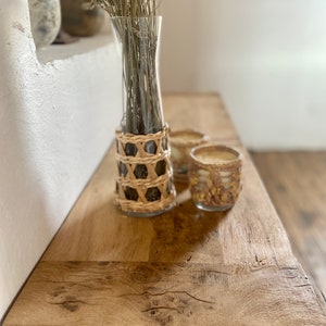 Mesa de consola de madera de roble rústico moderno, mesa de pasillo muebles de granja modernos, mesa de consola de entrada rústica roble imagen 9