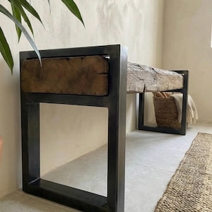 Reclaimed Oak Entry Bench – Rustic Farmhouse Hallway Furniture image 19