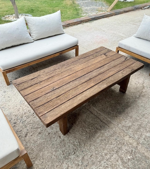 Rustic Handmade Reclaimed Wood Coffee Table for Outdoor Patio Etsy