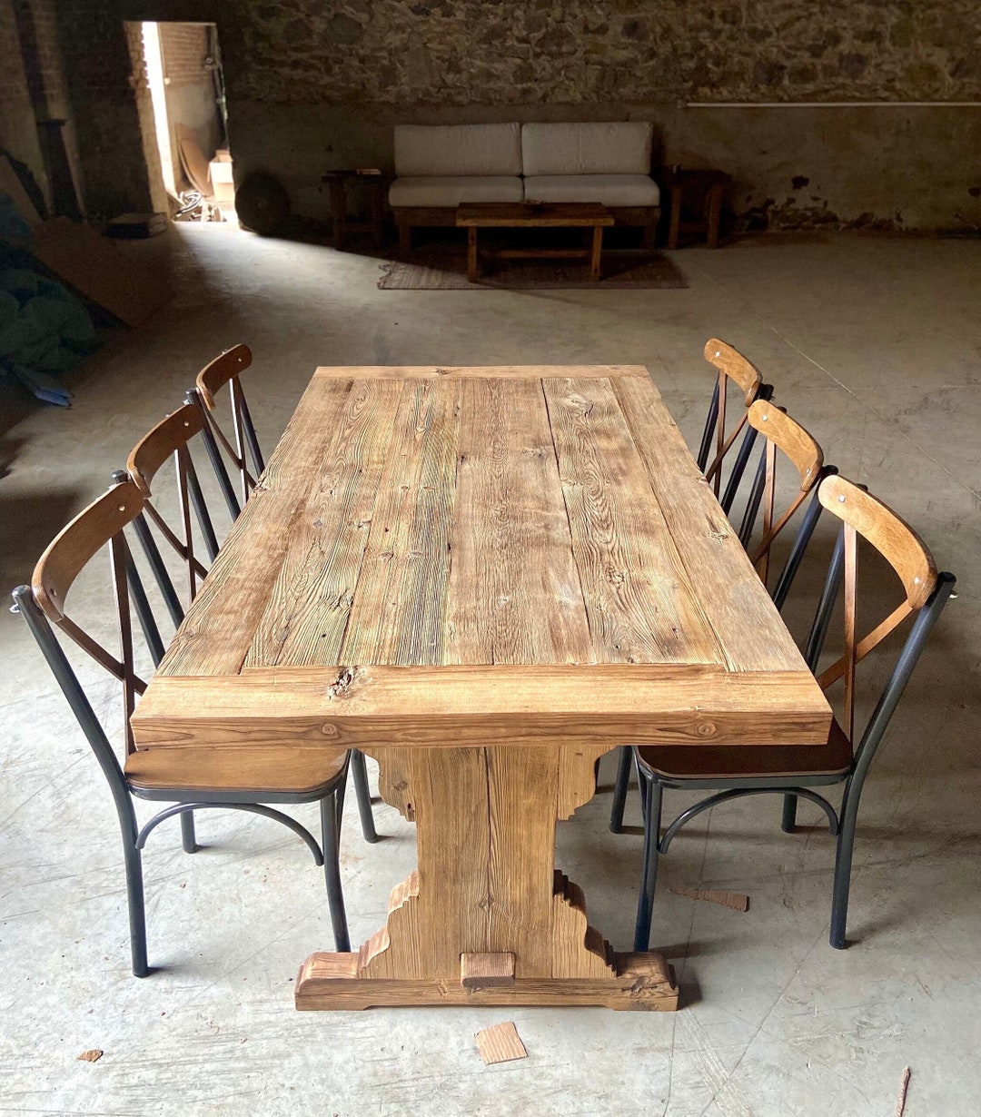 Rustic Kitchen Dining Table Wood, Rustic Farmhouse Dining Table Large
