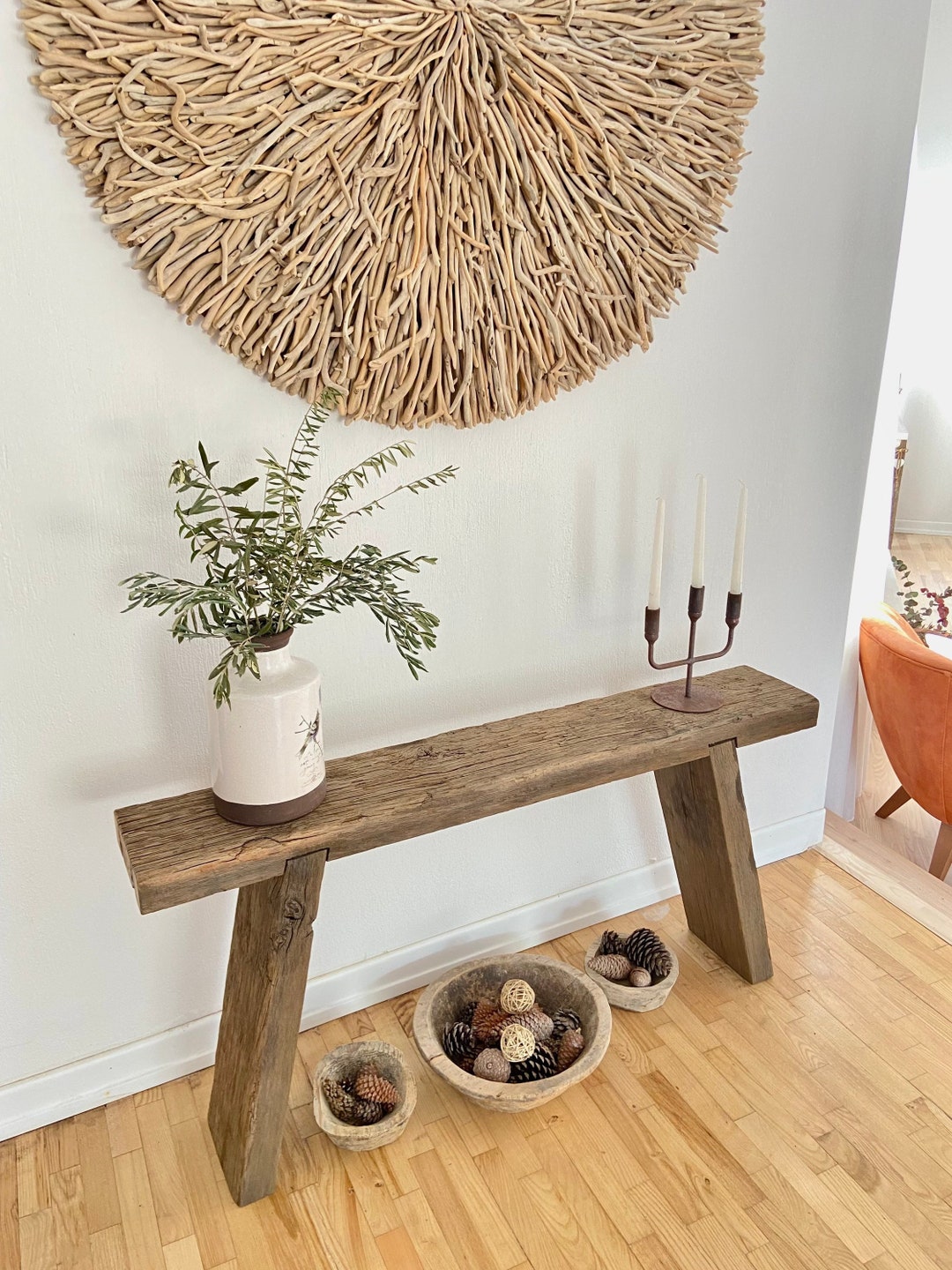 Rustic Reclaimed Wood Bench Entryway Bench Rustic Home Decor Etsy