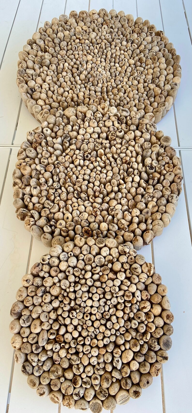 Round Wood Wall Art Set Driftwood Home Decor Boho Wall Art Etsy