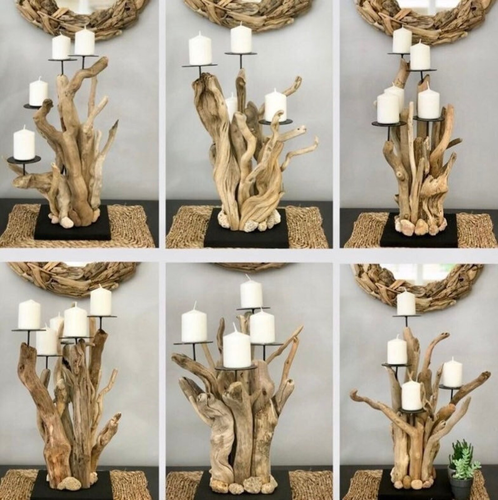 Wooden Candle Holder Centerpiece Large Candle Centerpiece Etsy