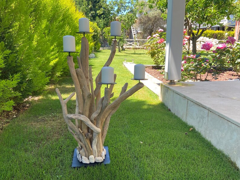Outdoor Candle Holder Large Wood Candle Holder Floor Candle Etsy