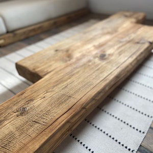 Barn Beam Coffee Table Reclaimed Wood, Low Wabi Sabi Wood Coffee Table, Rustic Japandi Furniture image 7