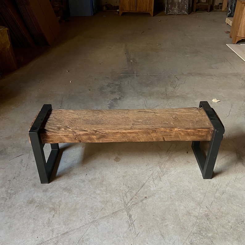 Reclaimed Wood Entry Bench, Reclaimed Farmhouse Furniture, Outdoor Furniture For Patio Bench, Rustic Bench for Entryway image 10