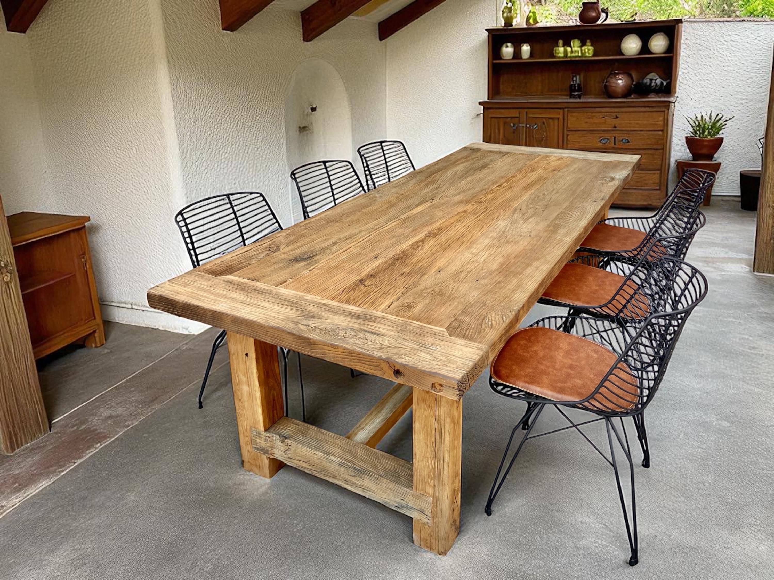 Rustic Wood Dining Table Reclaimed, Rustic Farmhouse Dining Table Wood, Reclaimed Wood Kitchen Table Farmhouse Furniture
