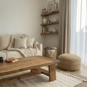 Chunky Reclaimed Oak Coffee Table – Handcrafted Solid Wood Table - Long Living Room Furniture image 8