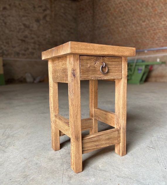 Rustic barnwood end tables deals
