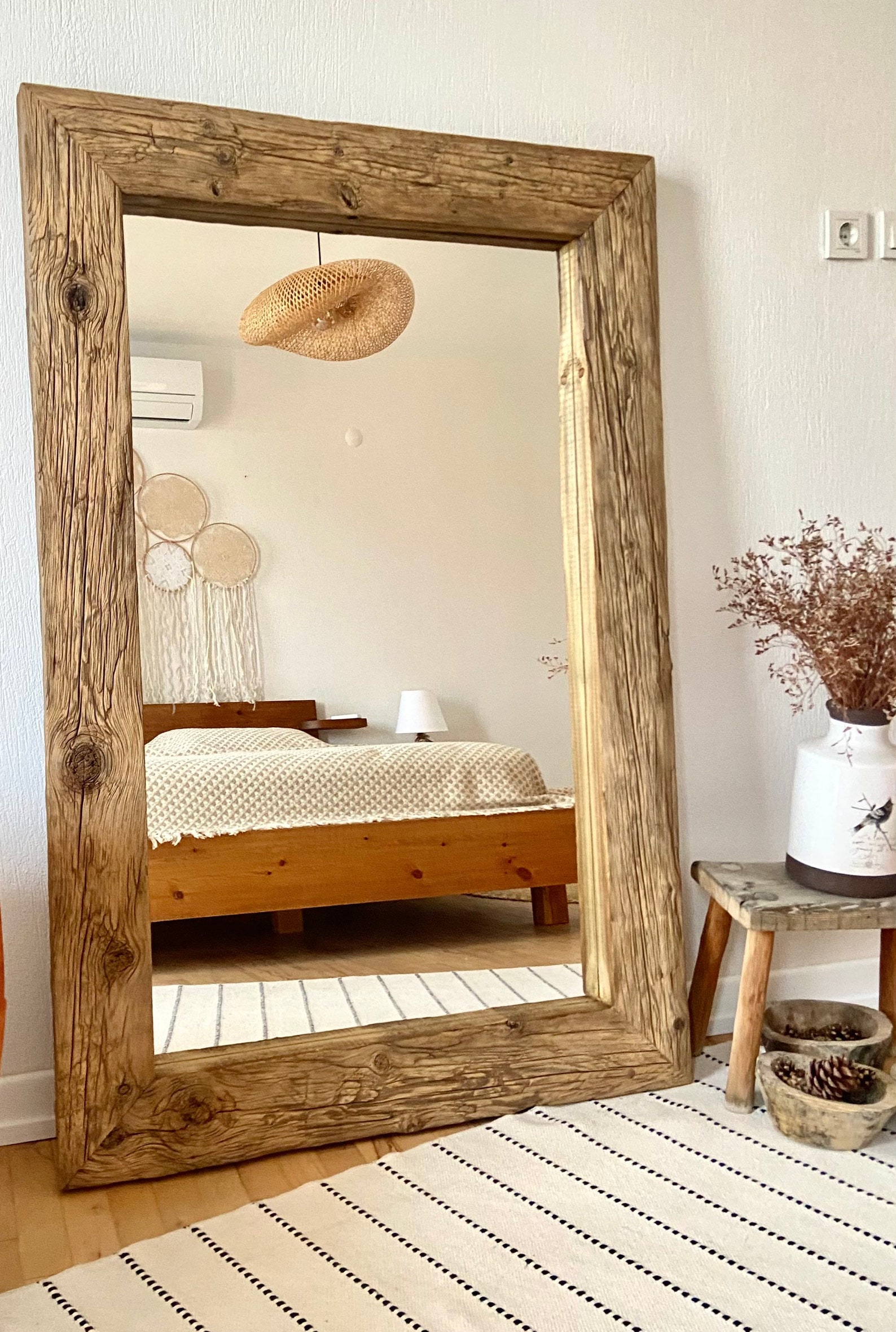 Rustic Floor Mirror Full Length Full Body Mirror Floor Etsy UK