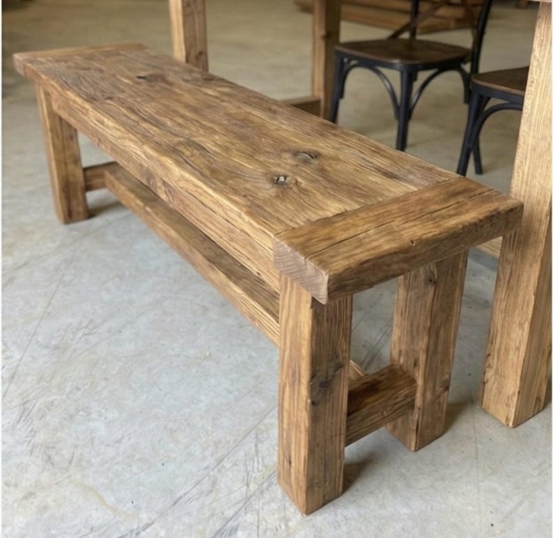Tavolo da pranzo artigianale in legno di recupero: tavolo da cucina rustico in stile fattoria immagine 19