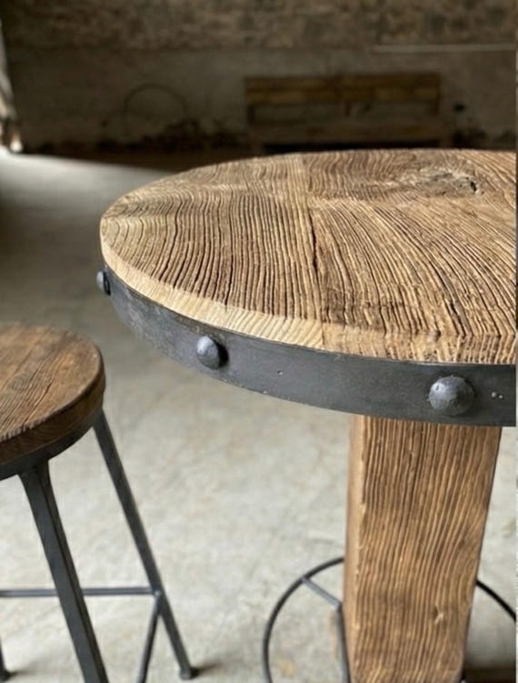 Tavolo regolabile in altezza rotondo 60 cm, tavolino da bar mod. Romeo