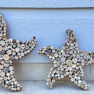 Driftwood Starfish Wall Decor Set– Handmade Coastal Beach House Art - Etsy