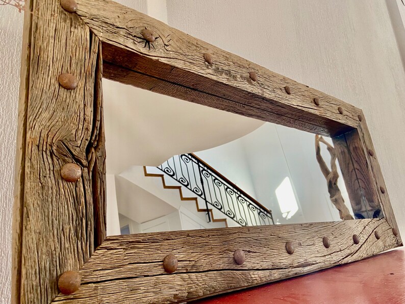 Wood Frame Mirror Oak Wall Decor Rustic Rustic Floor Mirror Etsy