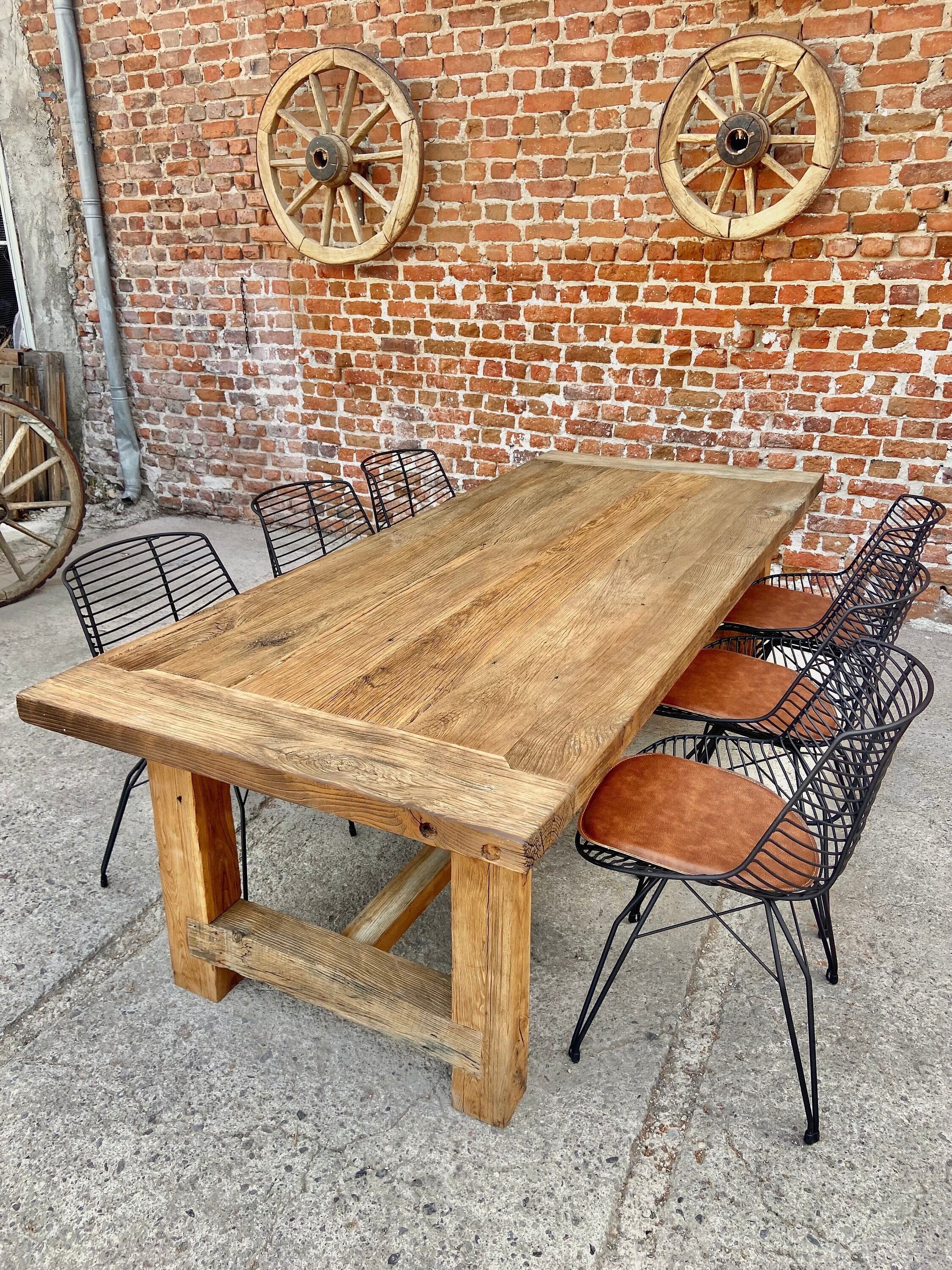 Rustic Wood Dining Table Reclaimed, Rustic Farmhouse Dining Table Wood, Reclaimed Wood Kitchen Table Farmhouse Furniture
