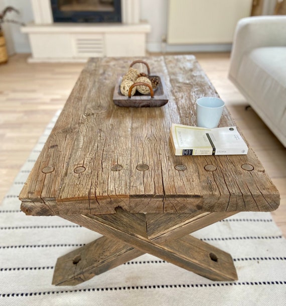 Reclaimed Barnwood Coffee Table Rustic Natural Coffee Table Wooden Rustic Reclaimed Wood Coffee Table Barnwood Furniture Etsy