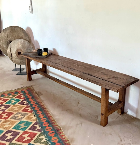 Rustic reclaimed wood bench discount
