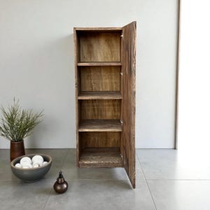 Reclaimed Barn Wood Tall Storage Cabinet – Rustic Farmhouse Kitchen & Bathroom Unit imagem 7