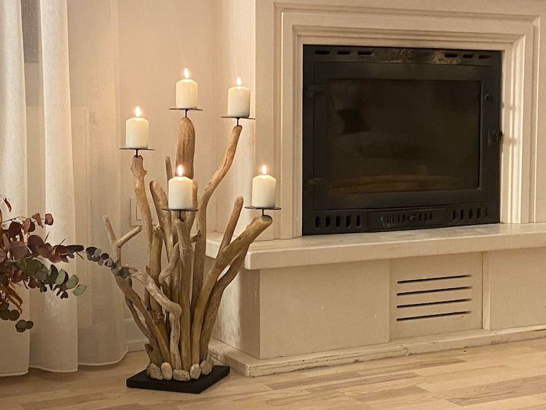 Outdoor Candle Holder Large Wood Candle Holder Floor Candle Etsy