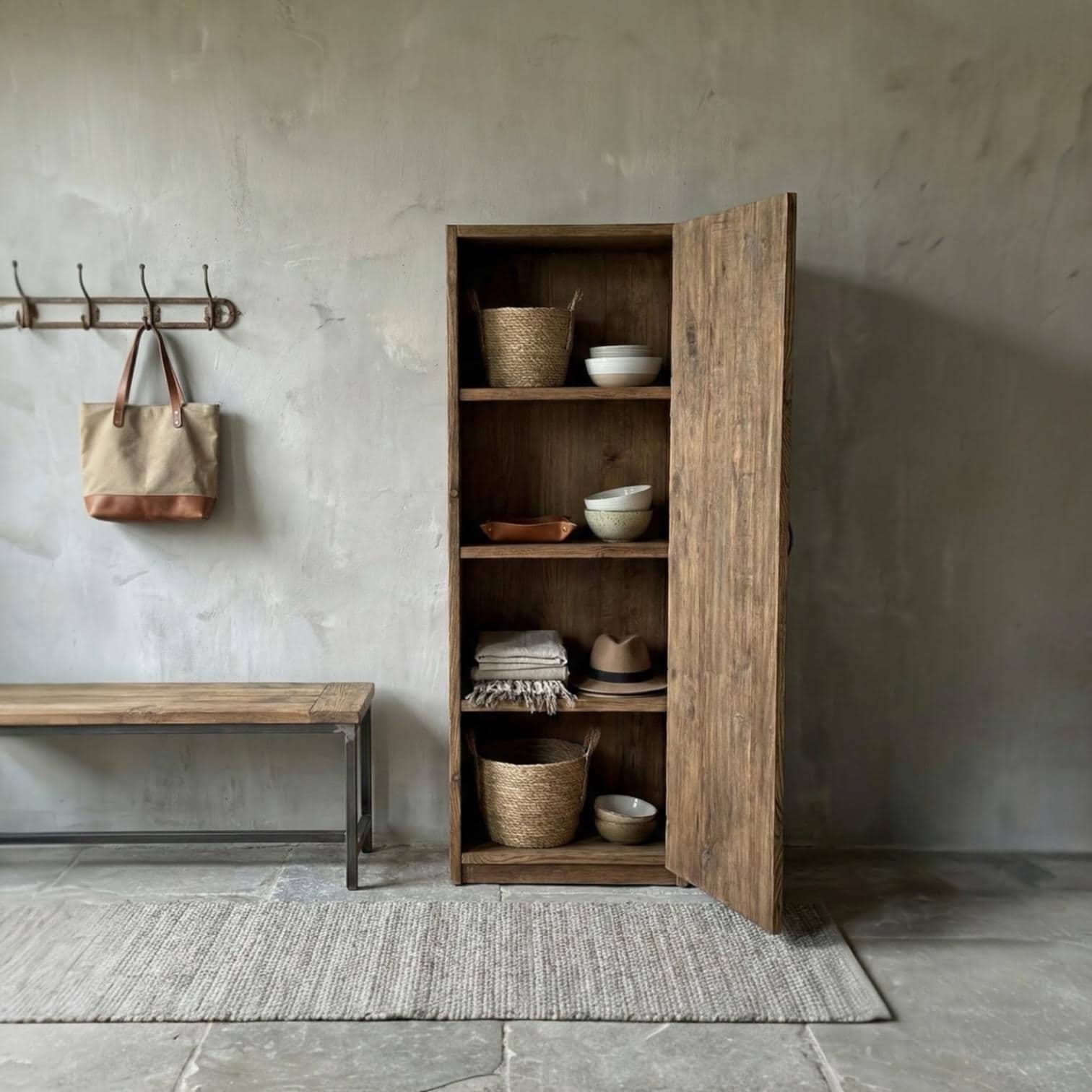 Rustic Entryway Storage Cabinet – Handcrafted Reclaimed Wood Hallway ...