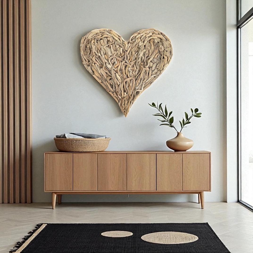 Large Driftwood Heart Wall Decor, Coastal Beach House Art - Etsy UK