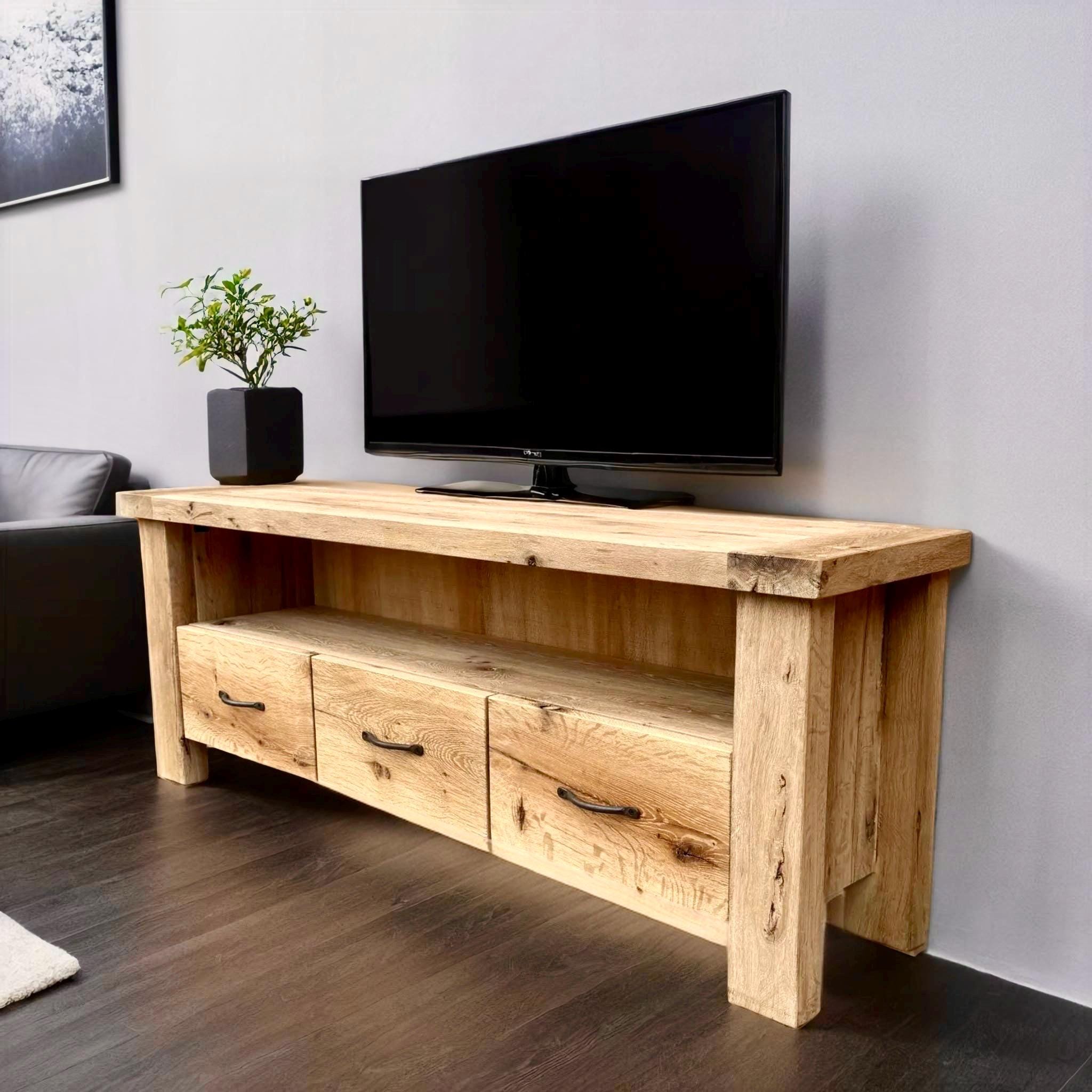 Oak wood tv unit discount