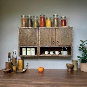 Armario de cocina de roble macizo recuperado: diseño moderno orgánico y artesanal. imagen 10